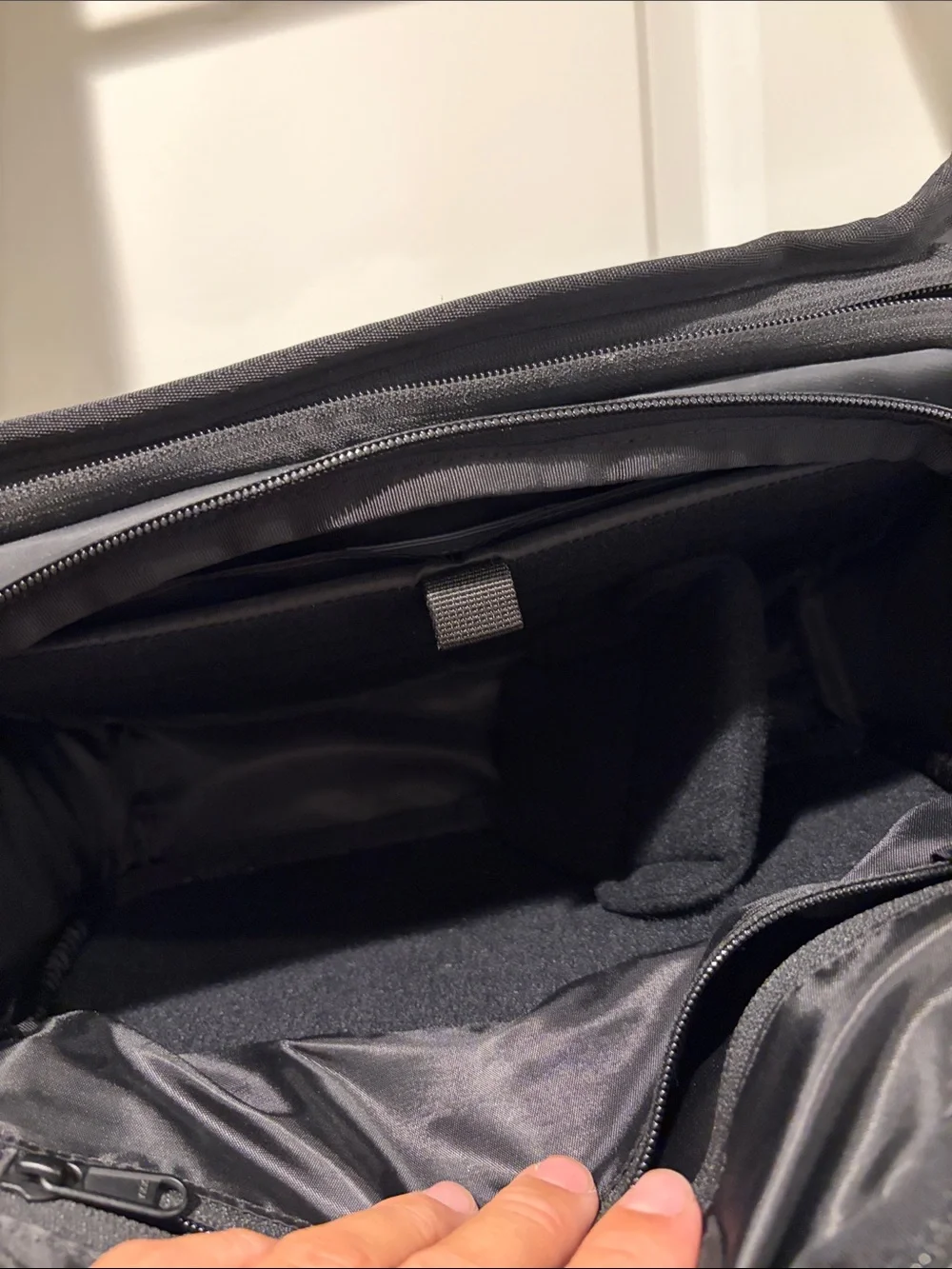 Black Tactical Messenger Bag with Padded Shoulder Strap